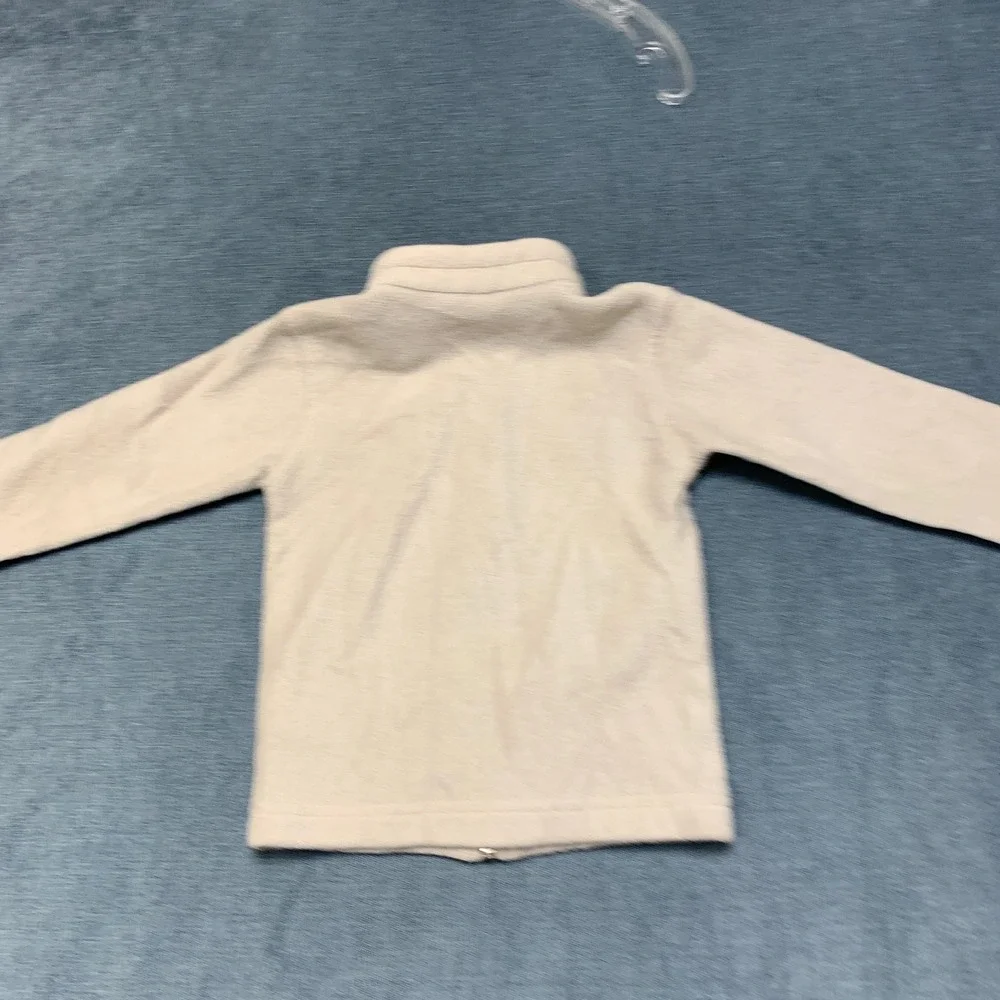 Columbia Fleece Jacket Boys 3T Beige Logo Full Zip Mock Neck Long Sleeve Winter